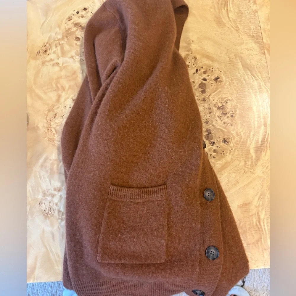 Nadaam brown cashmere cardigan sweater - Picture 3 of 5